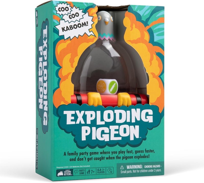 Exploding Kittens Presents Exploding Pigeon – Hilarious Fast-Paced Party Game for Families, Kids, Teens & Adults – Ages 7+ – 3+ Players – Perfect for Game Night - Image 1